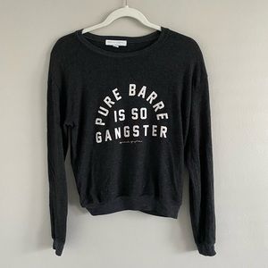 Pure Barre Spiritual Gangster Gray Long Sleeve Pullover Small